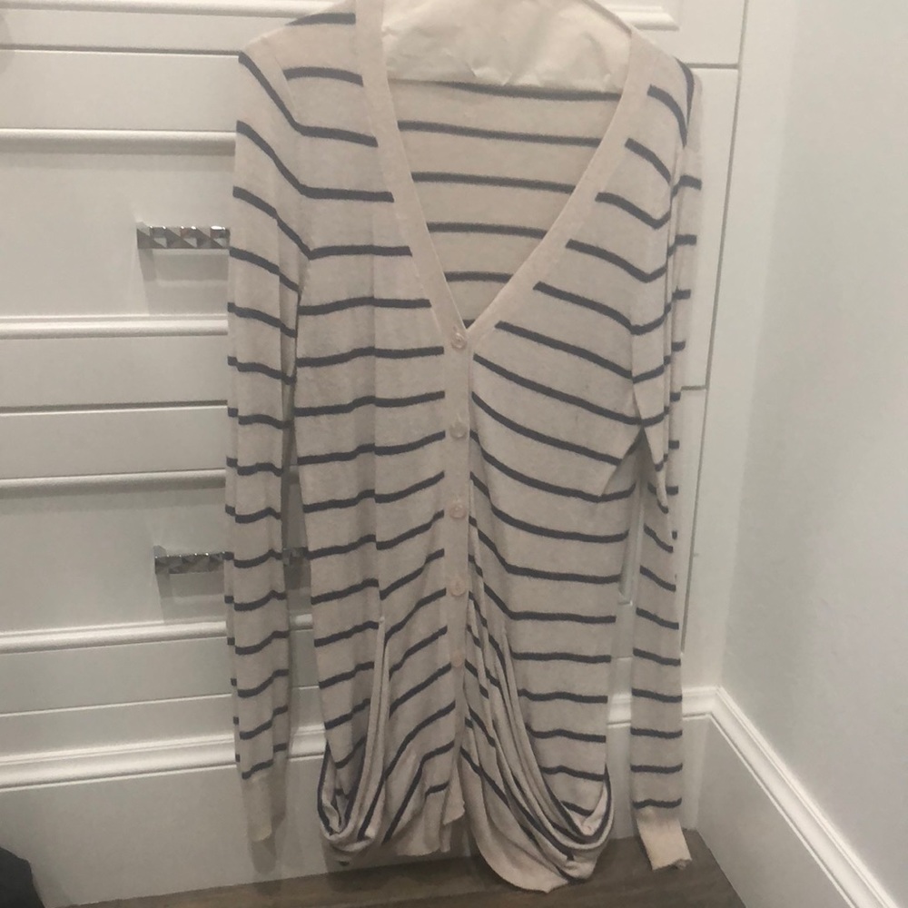 Striped sweater with oversized pockets